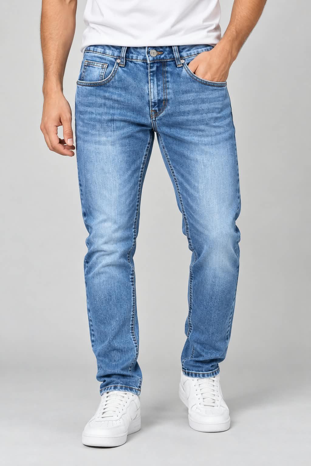 Men's Premium Dark Blue Slim-Fit Denim Jeans