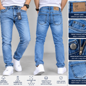 Men's Light Blue Washed Denim Jeans