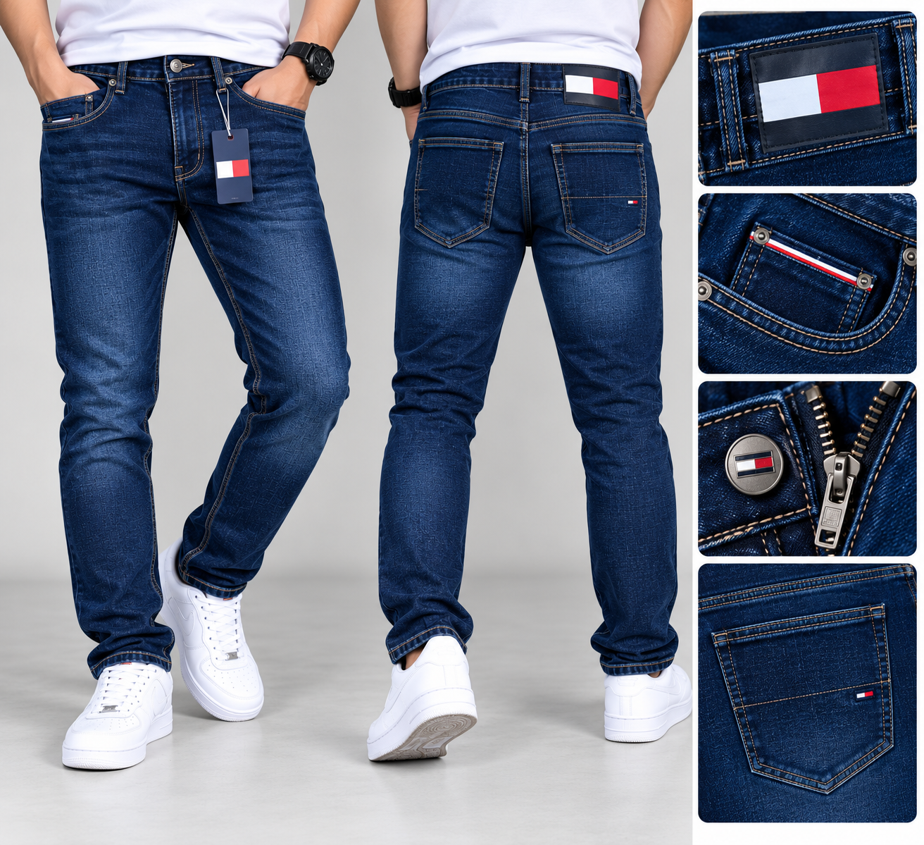 Men's Dark Blue Denim Jeans