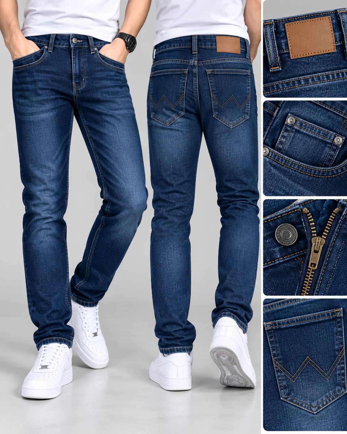Men's Dark Blue Classic Denim Jeans