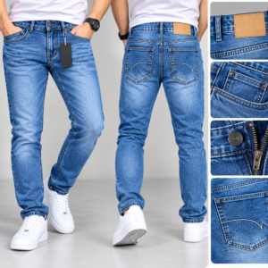 Men's Light Blue Washed Denim Jeans